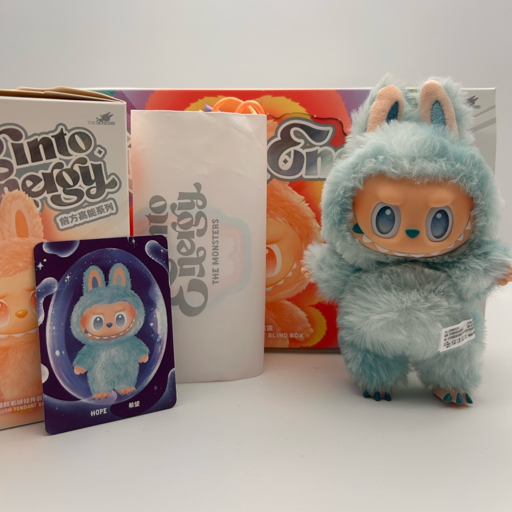 POP MART Labubu V3 Big Into Energy The Monsters Hope (Blue) Plush AUTHENTIC USA